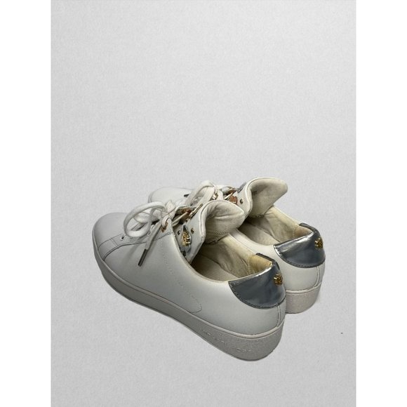 Michael Kors White Fashion Sneaker with Mixed Metallic Detailing (10) - Picture 4 of 4